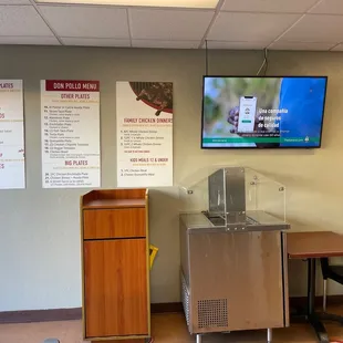 Modest space with one TV.