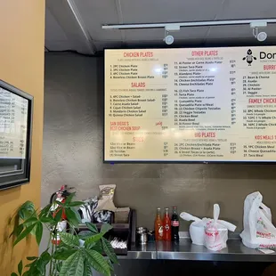 Inside: order counter looking at the menu