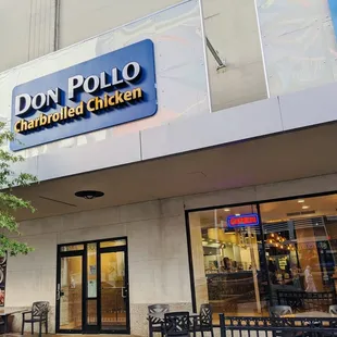 the front of the restaurant