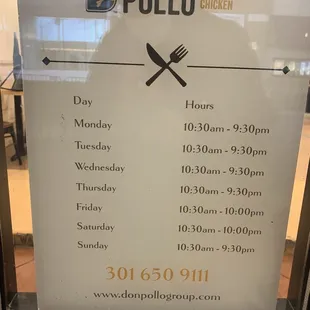 Hours of operation