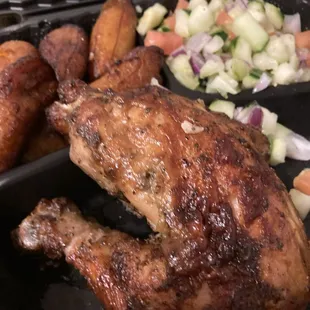 Peruvian rotisserie chicken style. It was tasty.