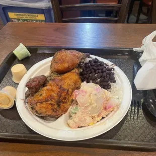 1/2 Chicken with 2 Sides (black beans & rice, potato salad)