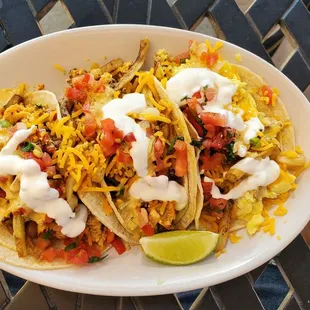 Breakfast Tacos - 2 chorizo 1 bacon