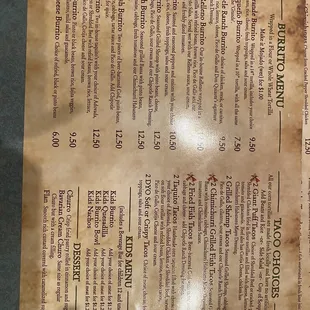 the menu
