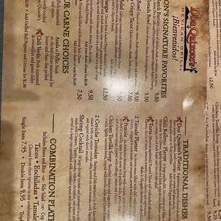 the menu