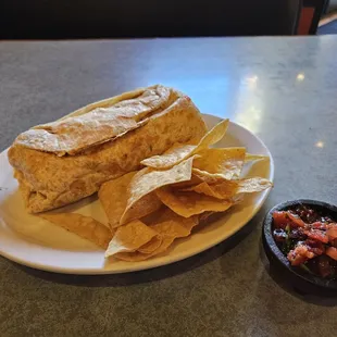 Veggie burrito with custom fillings... HUGE! ($13)