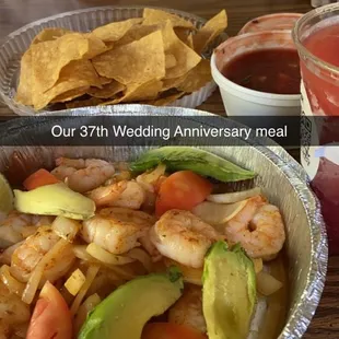 Shirmp appetizer  Amazing food!!! Love the Salsa!