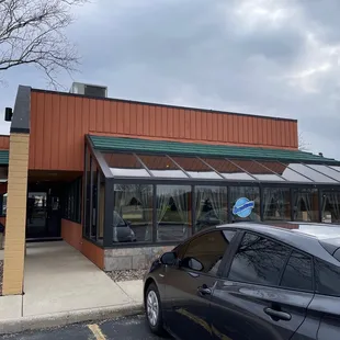 a car parked outside