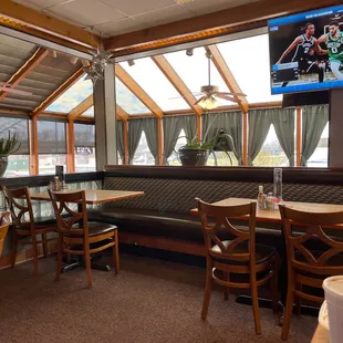 a view of the dining area