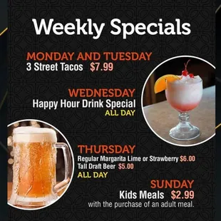 Weekly specials! Check them out