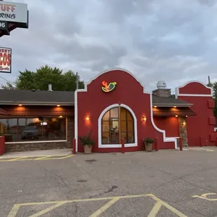 the front of the restaurant