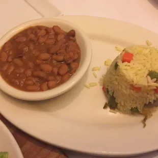 Rice and beans served with entree