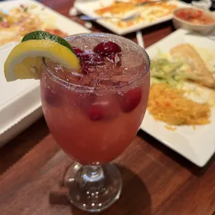 Cranberry pomegranate margarita