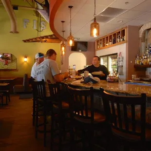 two men sitting at a bar