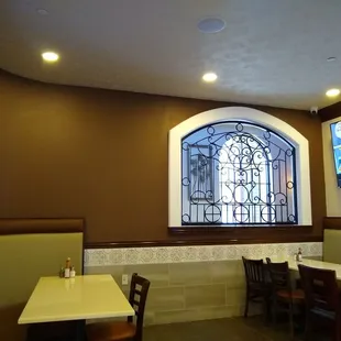 a tv in a restaurant
