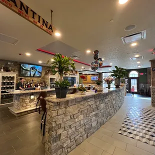 the inside of a restaurant
