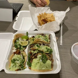 Adobada and Carne Asada tacos