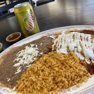 2 cheese enchilada plate