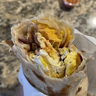 Bean Egg and Cheese burrito