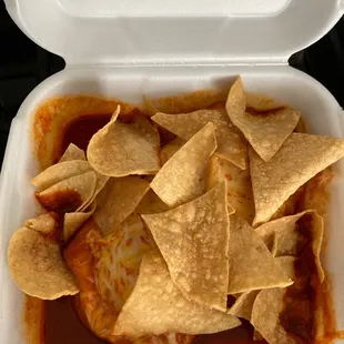 Bean and cheese wet burrito with red sauce