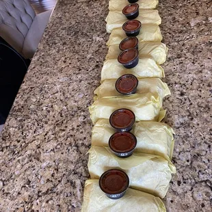 10 mixed breakfast burritos........... Still , not enough.