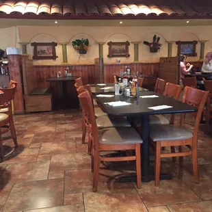 a restaurant with tables and chairs