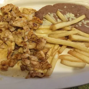 Pollo Bandido... I substituted the rice for these fries