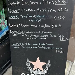 Lunch specials. I think I saw the same list on a year old review. :)