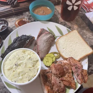 My GREAT lunch with leftovers! Came with a fresh bread slice too!