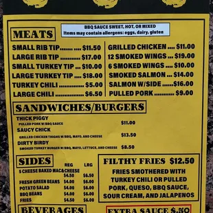 the menu