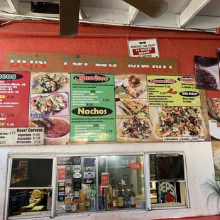 Menu as of December 2021