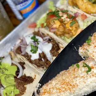 Tacos and Elote. So fresh and so delicious!