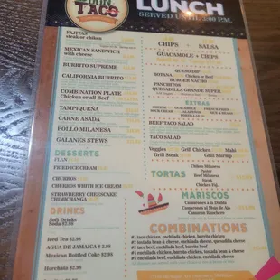 menu