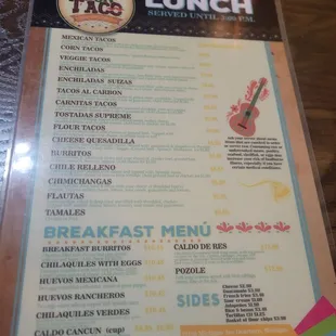 menu