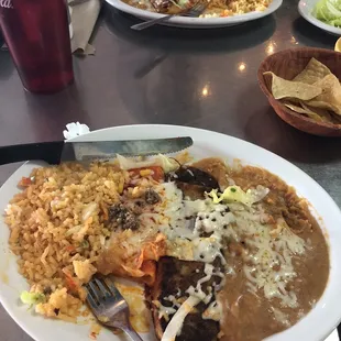  a plate of mexican food