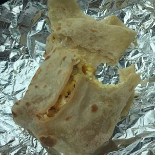 the inside of a burrito