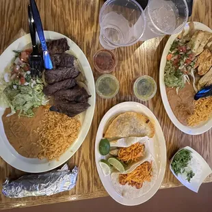 chicken Fajitas plate and tacos