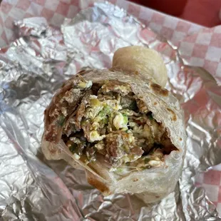 Machaca huevo burrito