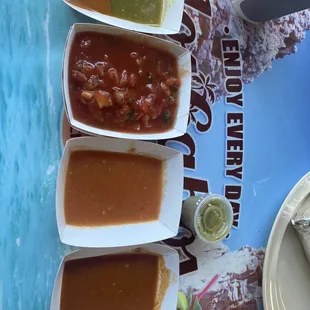 Samples of salsas