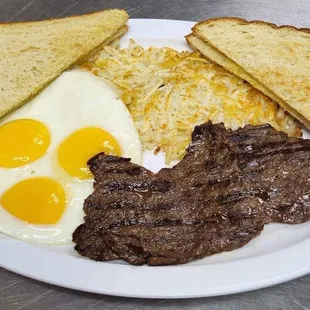 Steak and eggs