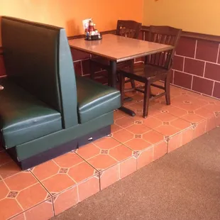 Beautiful new tile under the booths!!