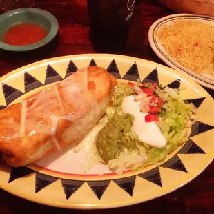 Chimichanga Loca. Delicious! Beef, chicken, shrimp, peppers &amp; onions. Rice &amp; beans included.