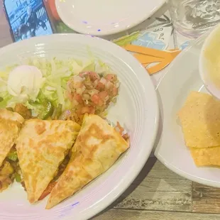 Grilled Chicken Quesadilla Chile con Queso Dip