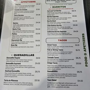 Actual menu. The other menu posted here is inaccurate