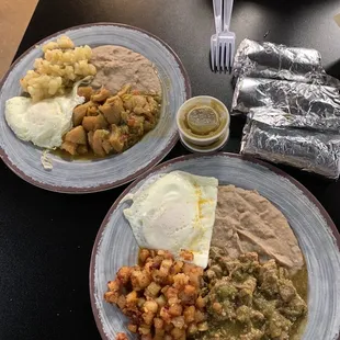 two plates of mexican food