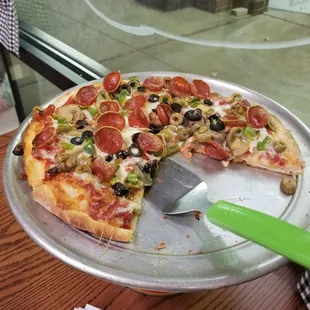 Very good pizza. This is a small pizza.