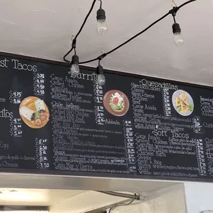 The new overpriced food menu and the  the previous as well as the old look vs the new