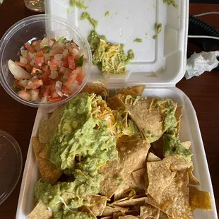 Chips with Guacamole and Cheese