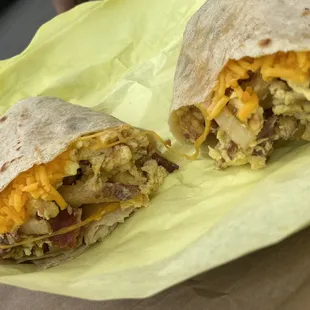 Potato, Bacon and Egg Burrito