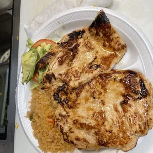 Grilling chicken plate